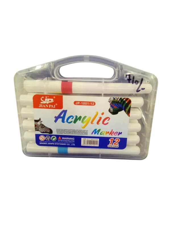 JIANPAI ACRYLIC MARKER 12 PCS PACK NO JP 1001 12